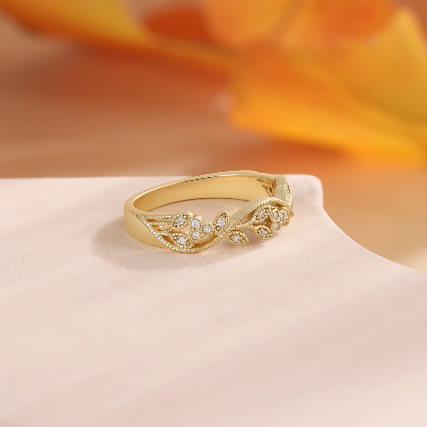 K Gold Natural Moissanite Ring