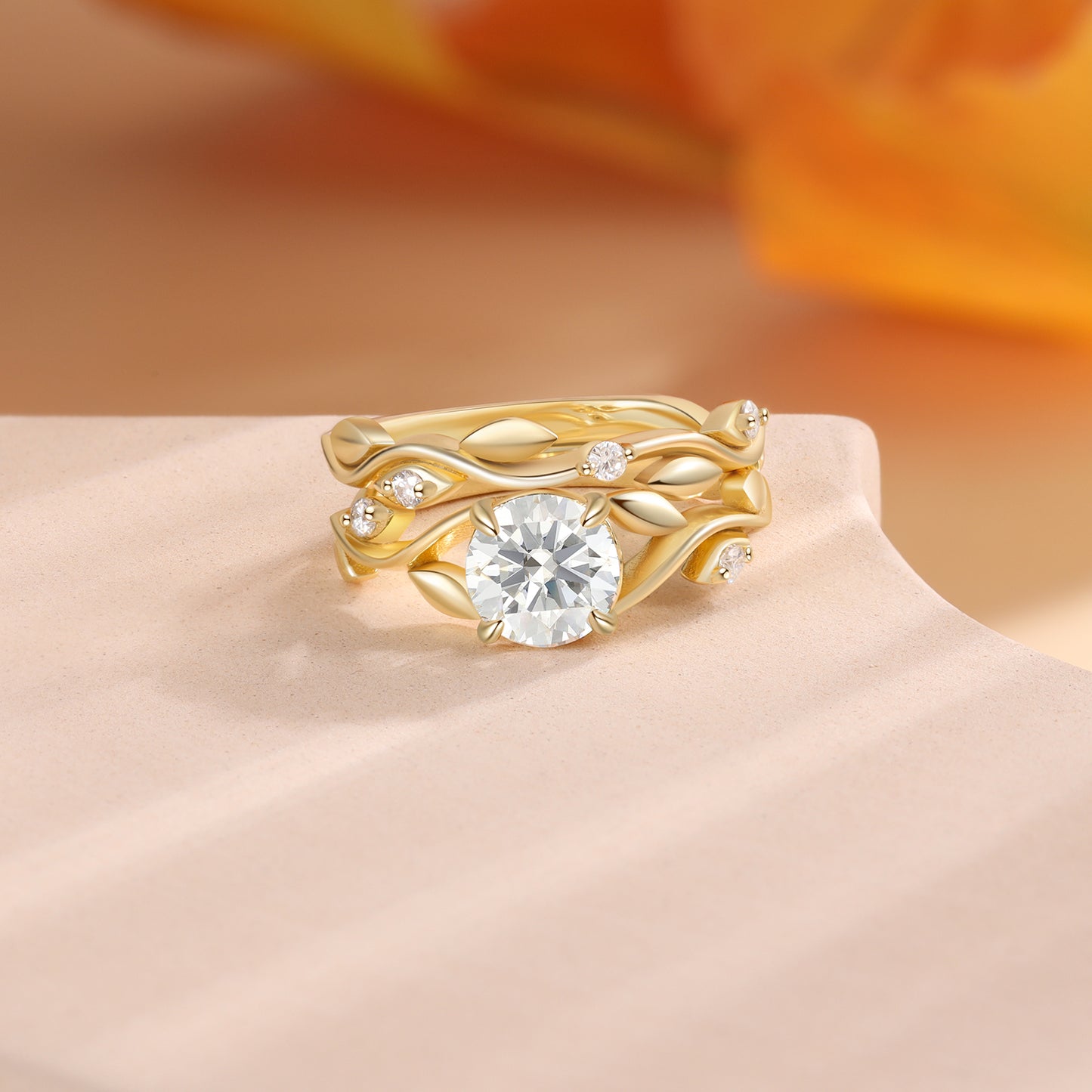 K Gold Narural Moissanite Ring