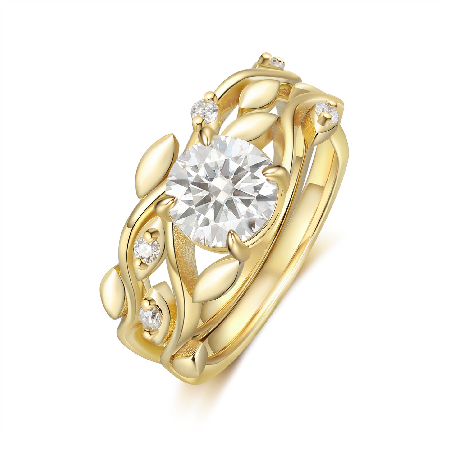 K Gold Narural Moissanite Ring