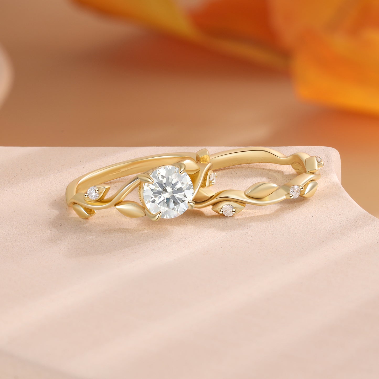 K Gold Narural Moissanite Ring