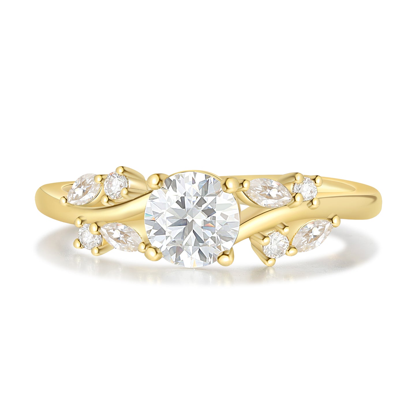 K Gold Natural Moissanite Ring