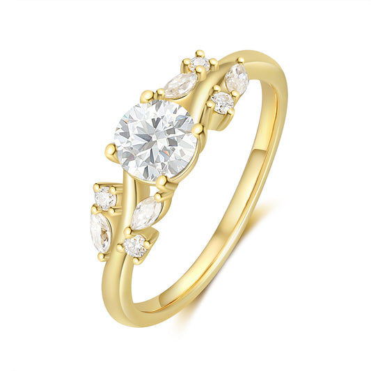 K Gold Natural Moissanite Ring