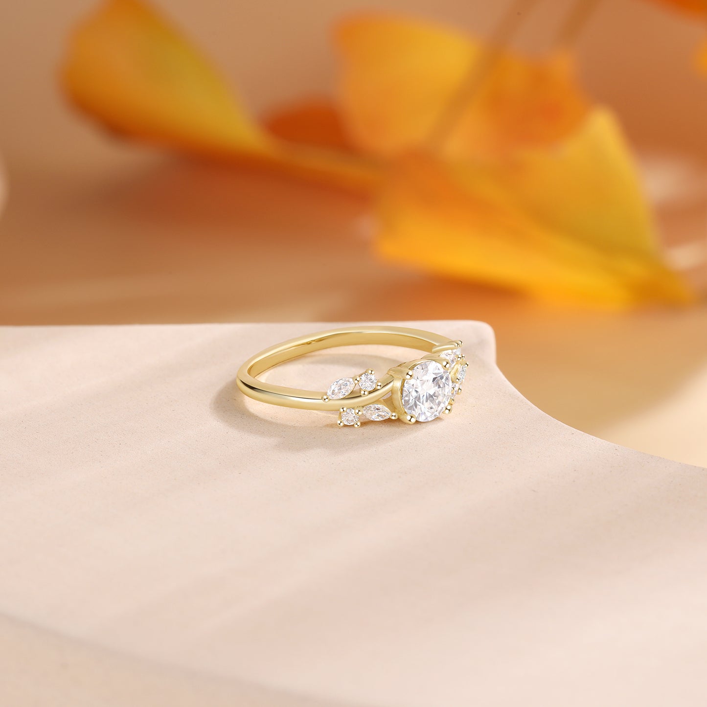 K Gold Natural Moissanite Ring