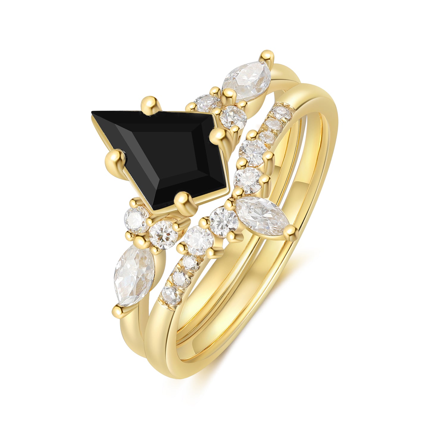 K Gold Natural Black Onyx Ring