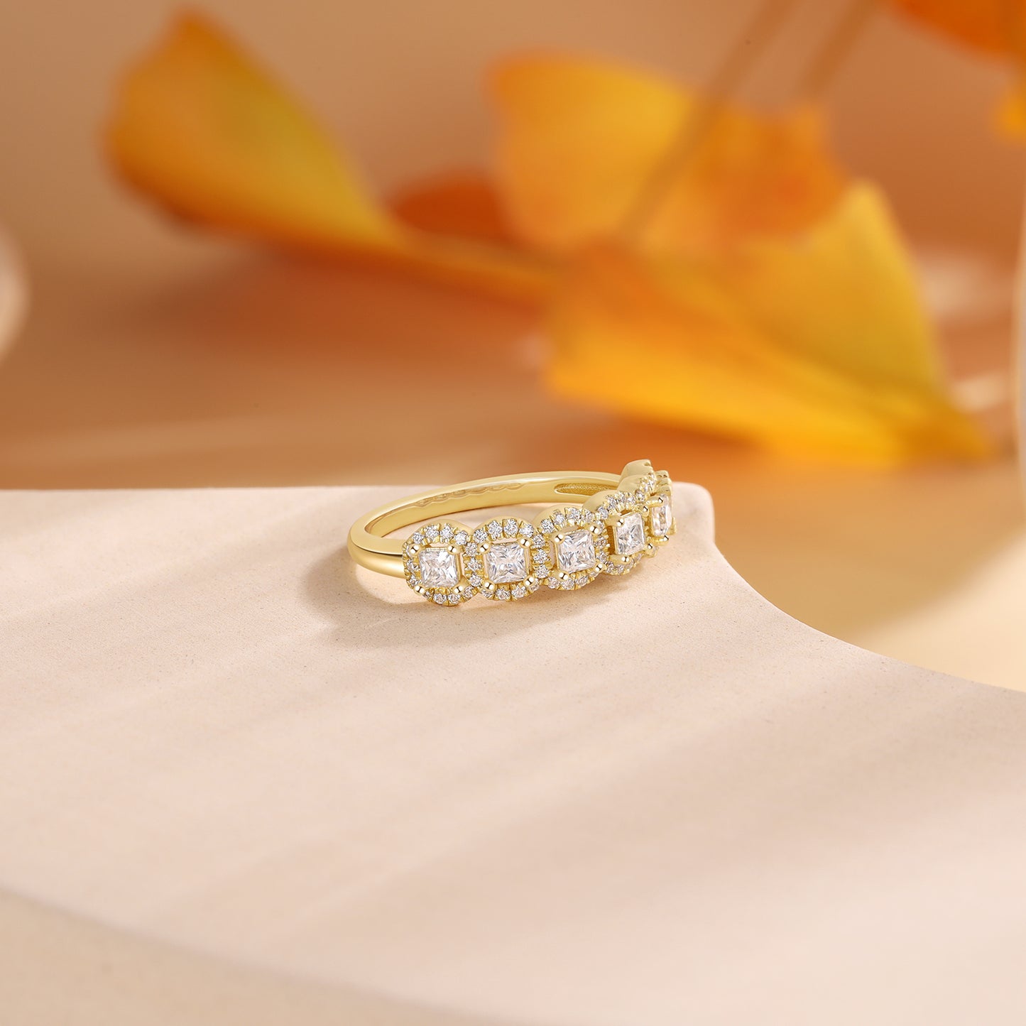 K Gold Natural Moissanite Ring