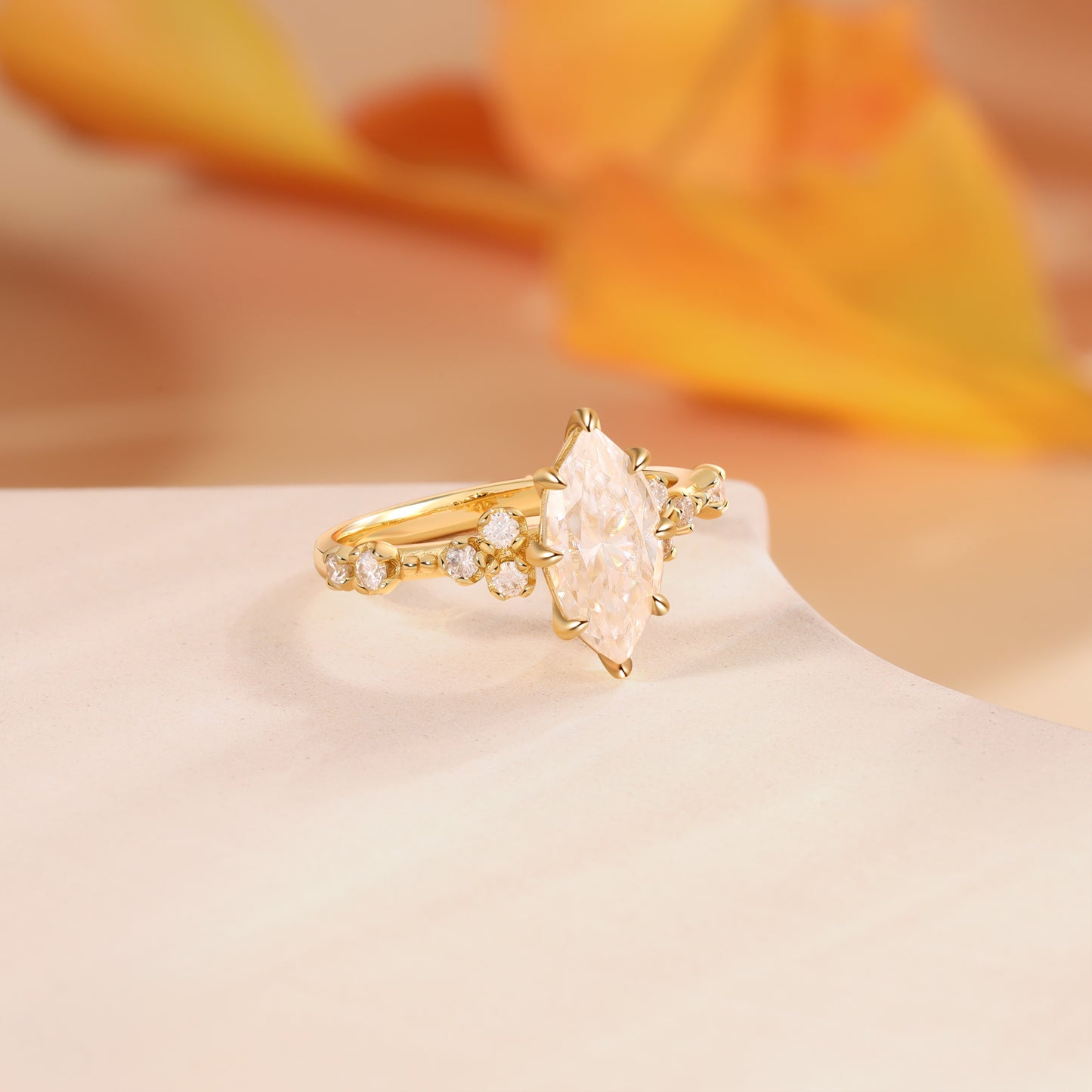 K Gold Natural Moissanite Ring