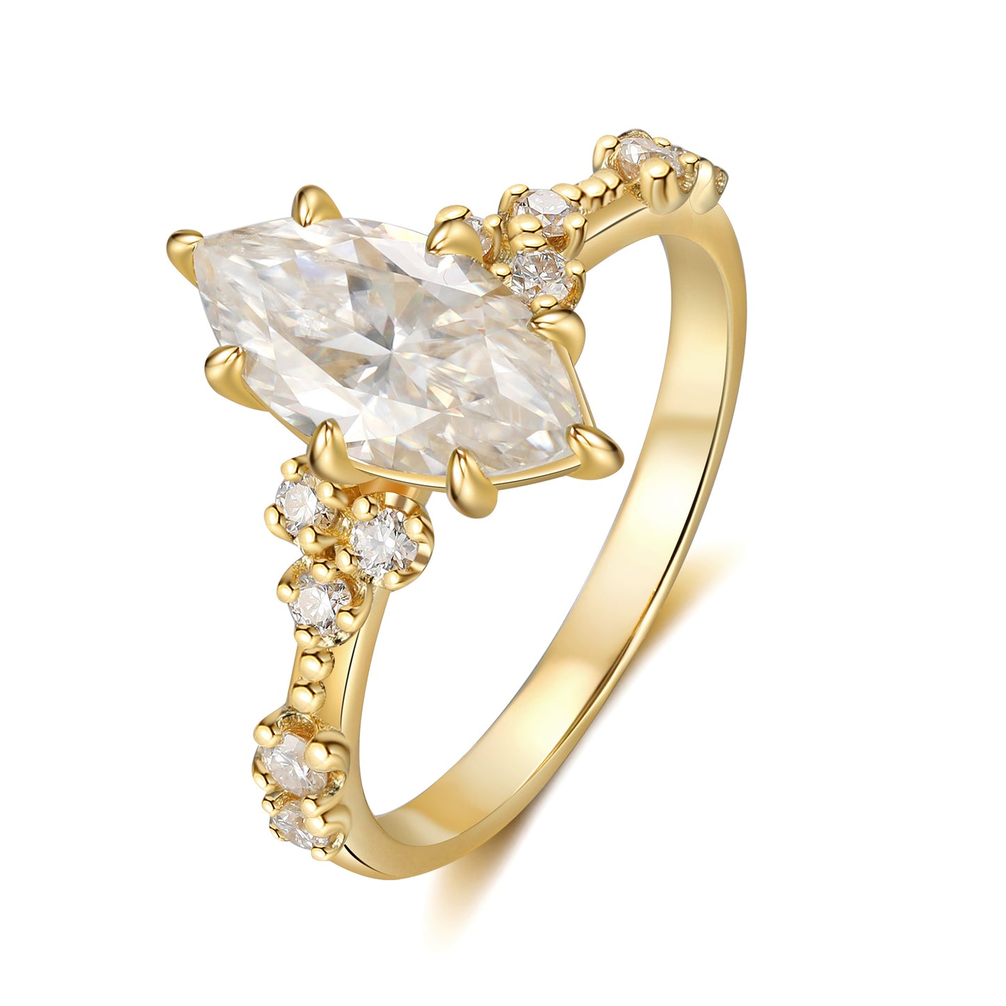 K Gold Natural Moissanite Ring