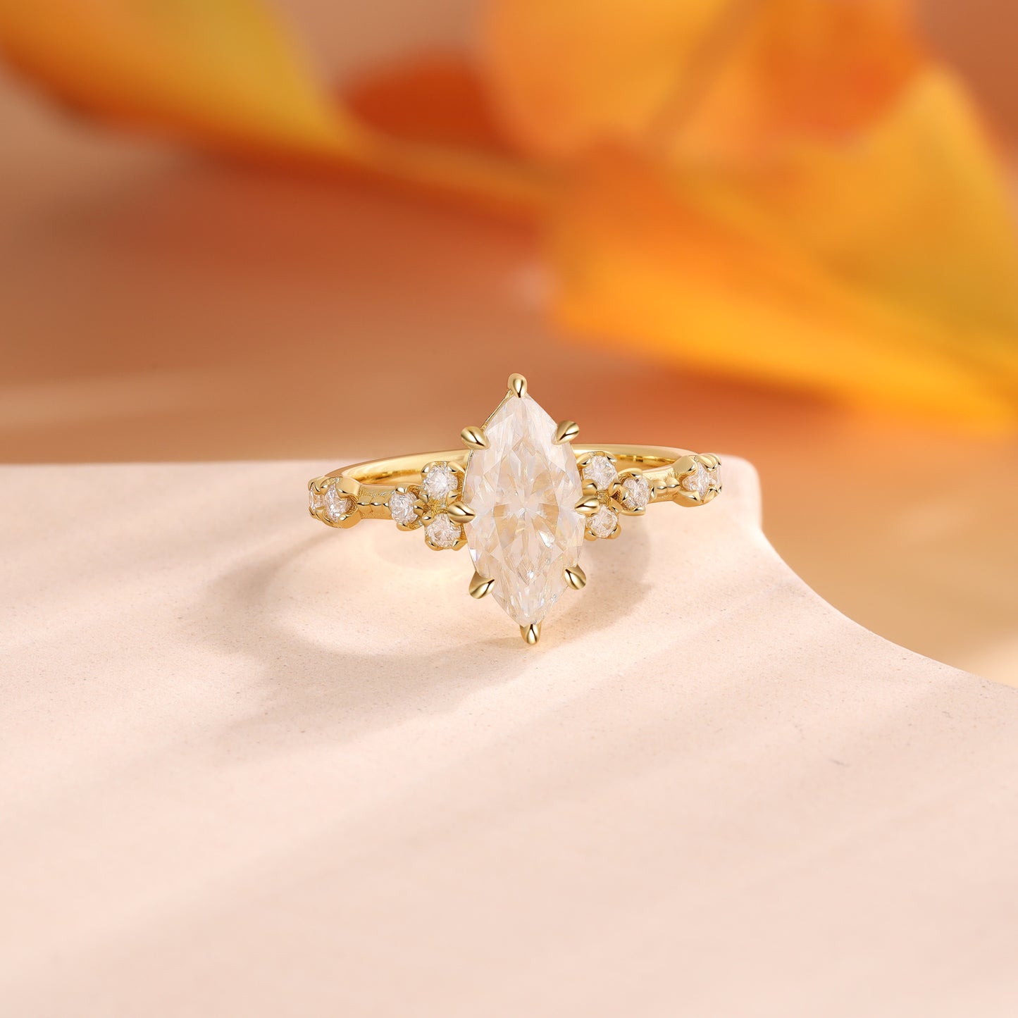 K Gold Natural Moissanite Ring