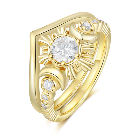 K Gold Natural Moissanite Ring