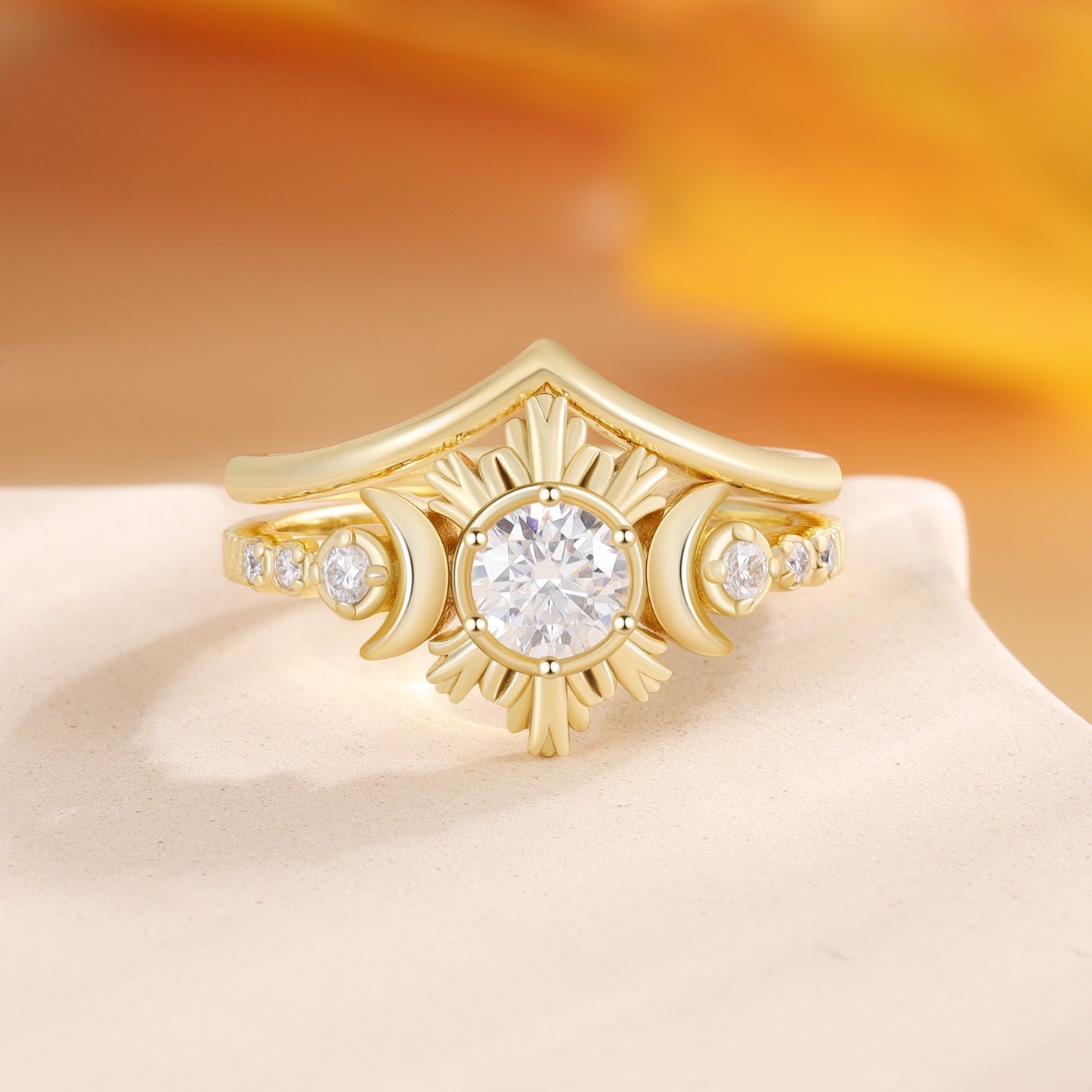 K Gold Natural Moissanite Ring