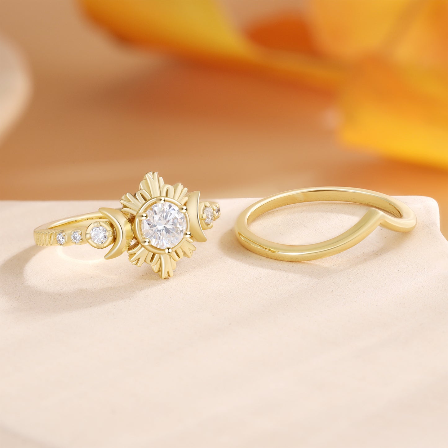 K Gold Natural Moissanite Ring