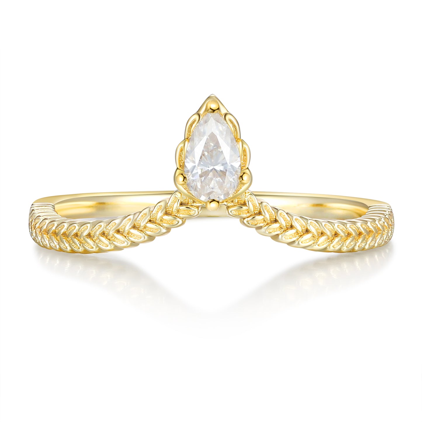 K Gold Natural Moissanite Ring