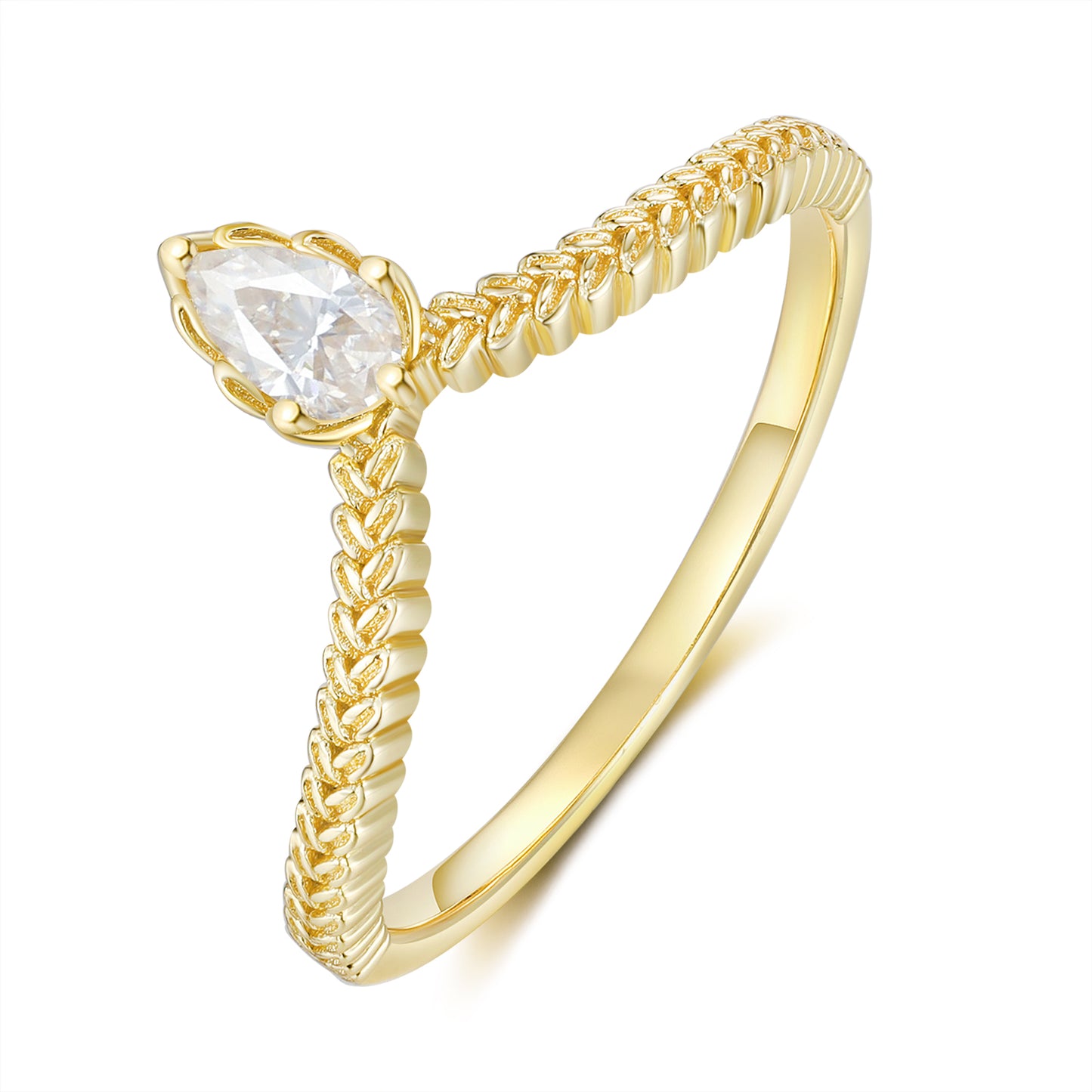 K Gold Natural Moissanite Ring