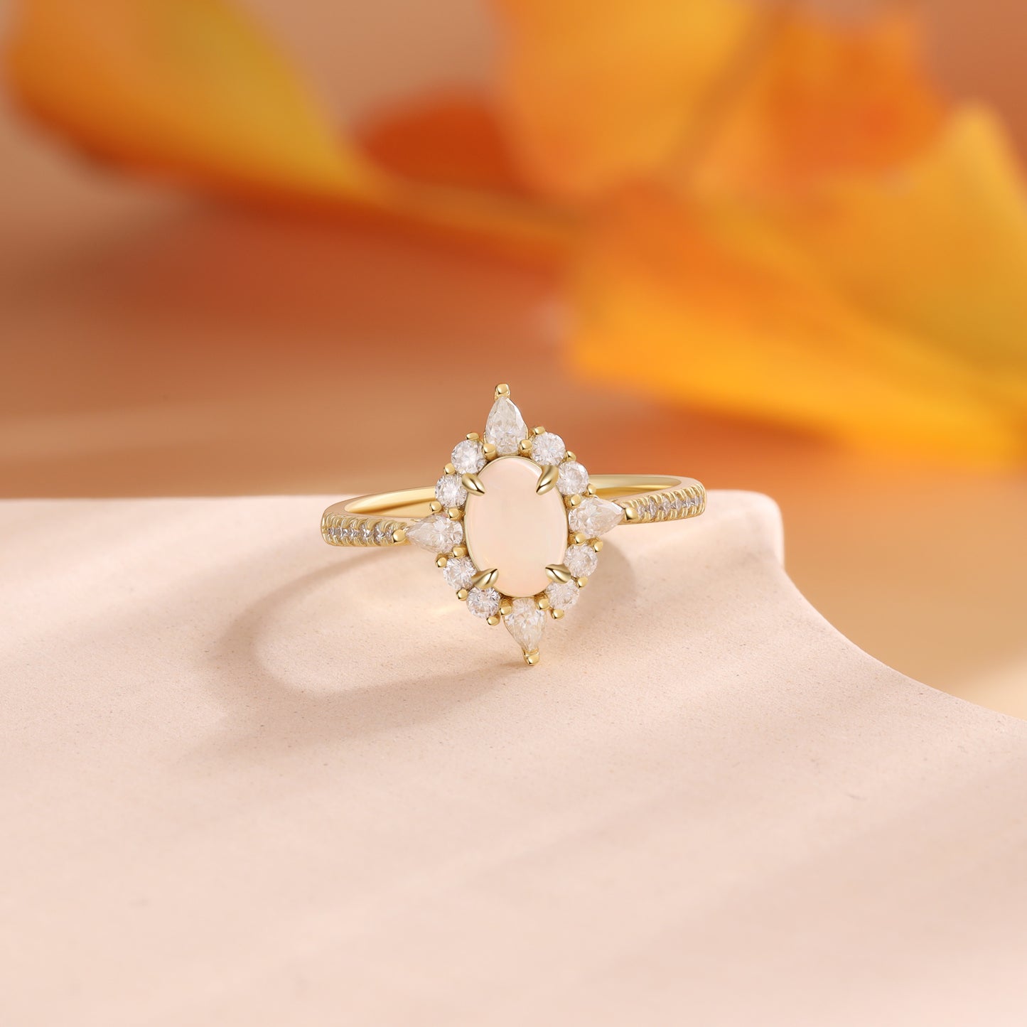 K Gold Natural Opal Ring