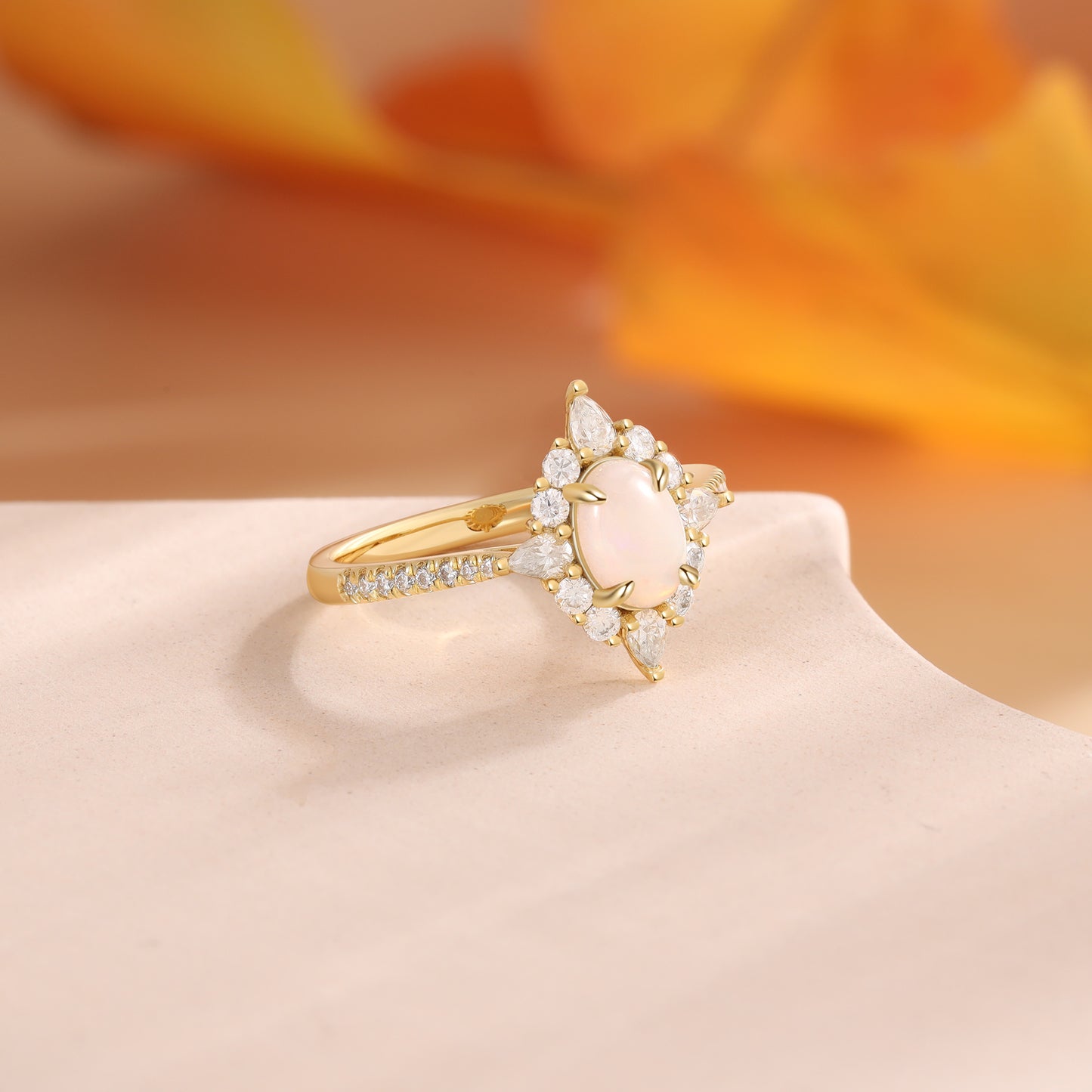 K Gold Natural Opal Ring