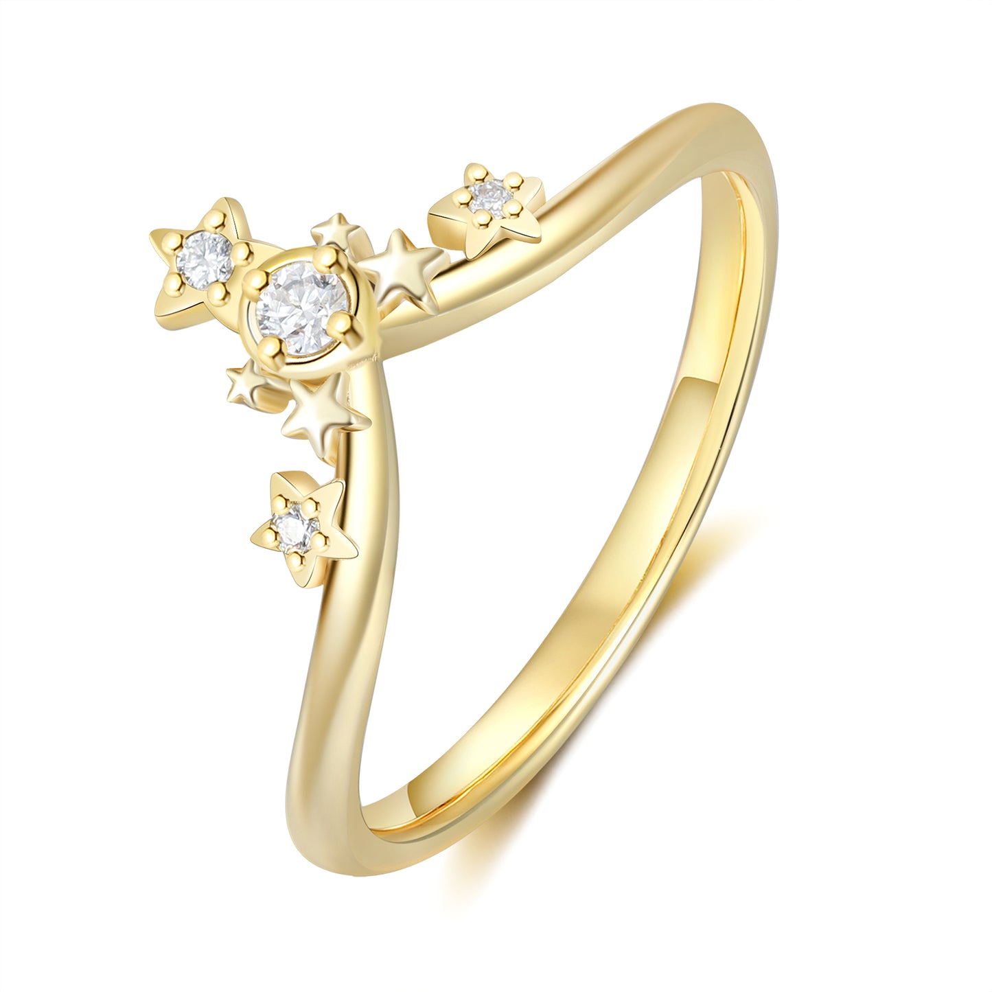 K Gold Natural Moissanite Ring