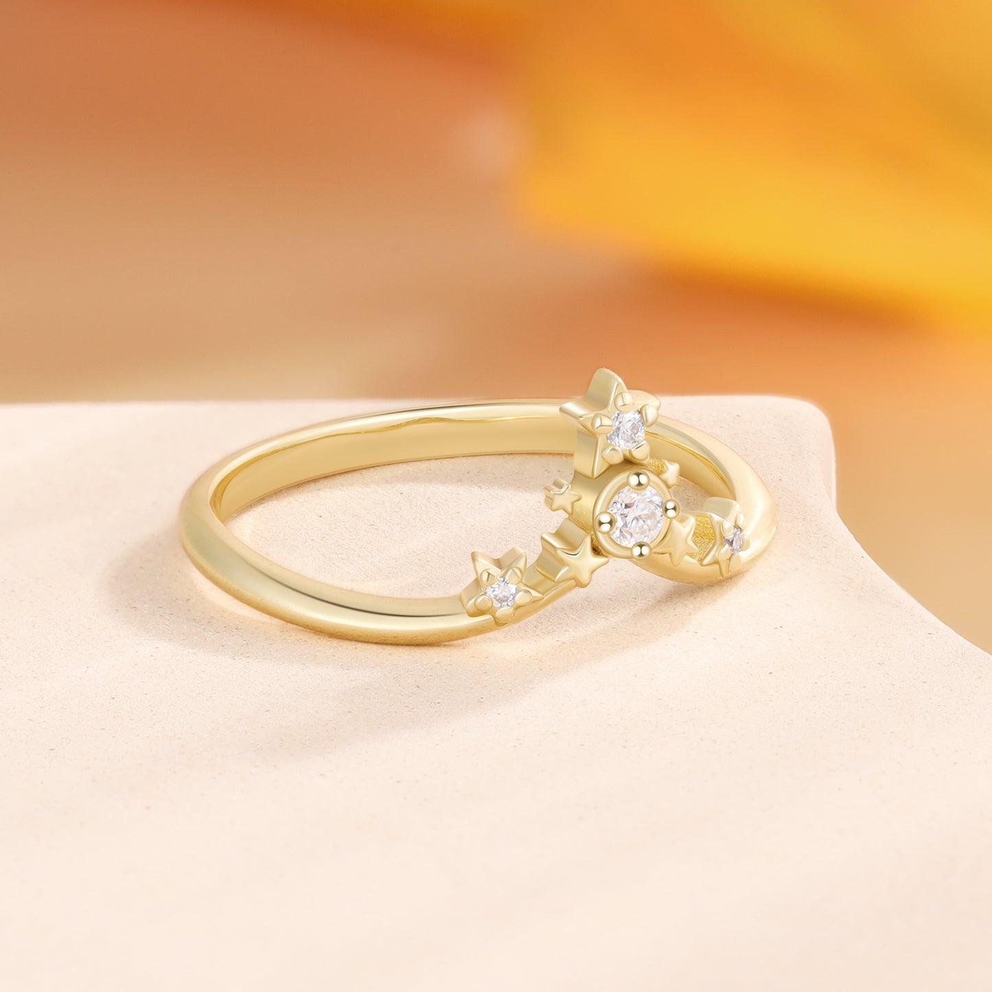 K Gold Natural Moissanite Ring