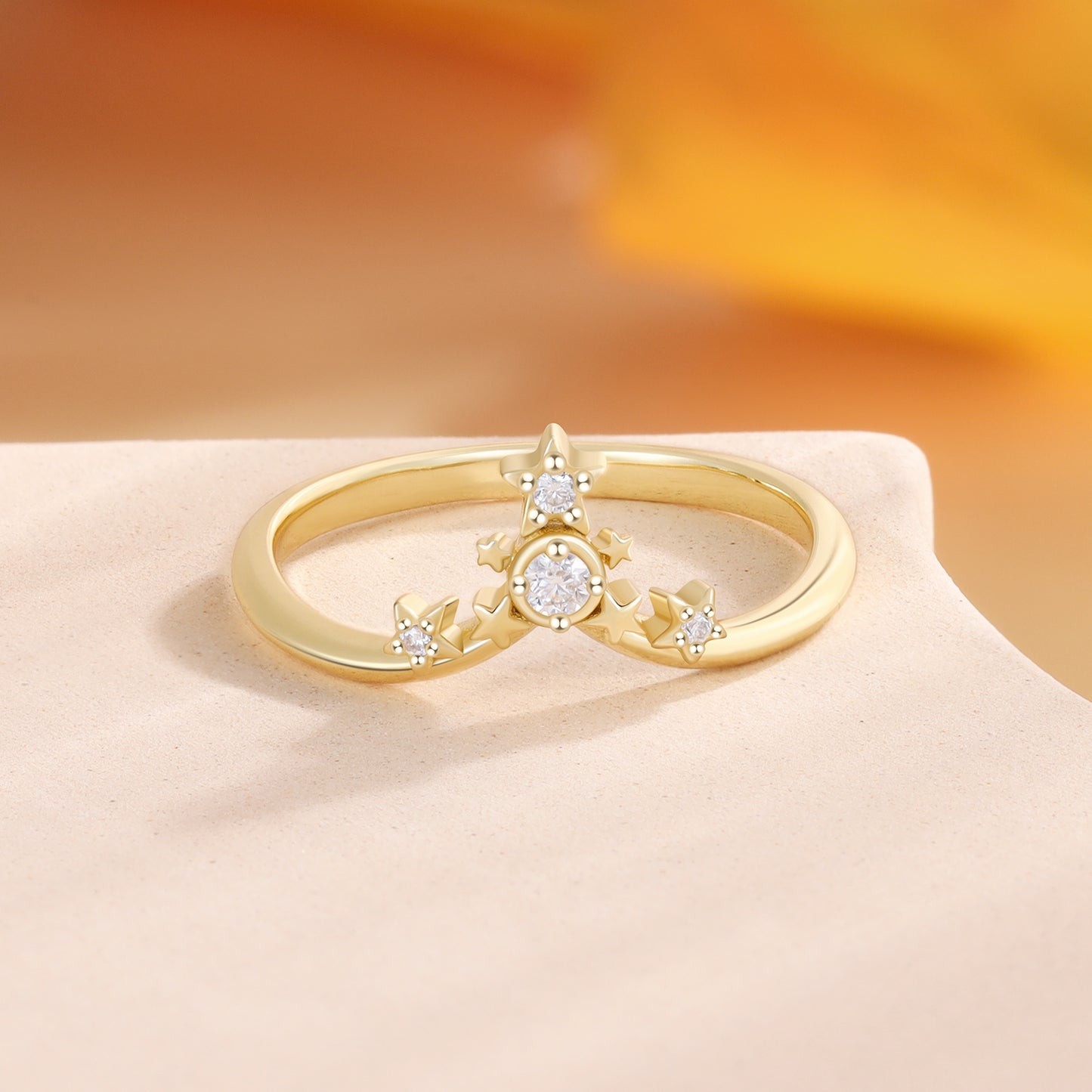 K Gold Natural Moissanite Ring