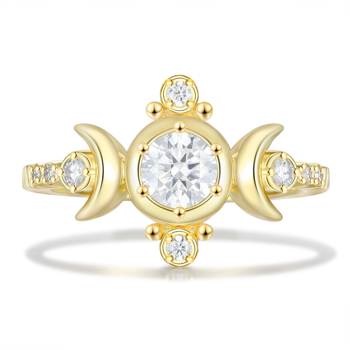 K Gold Natural Moissanite Ring