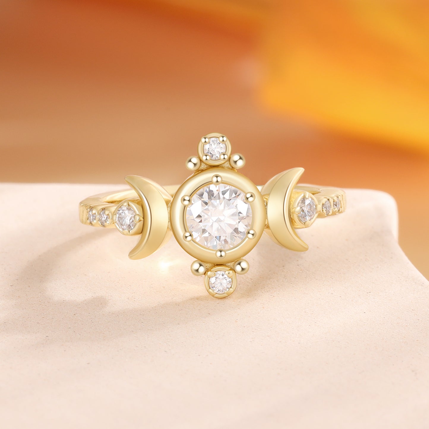 K Gold Natural Moissanite Ring