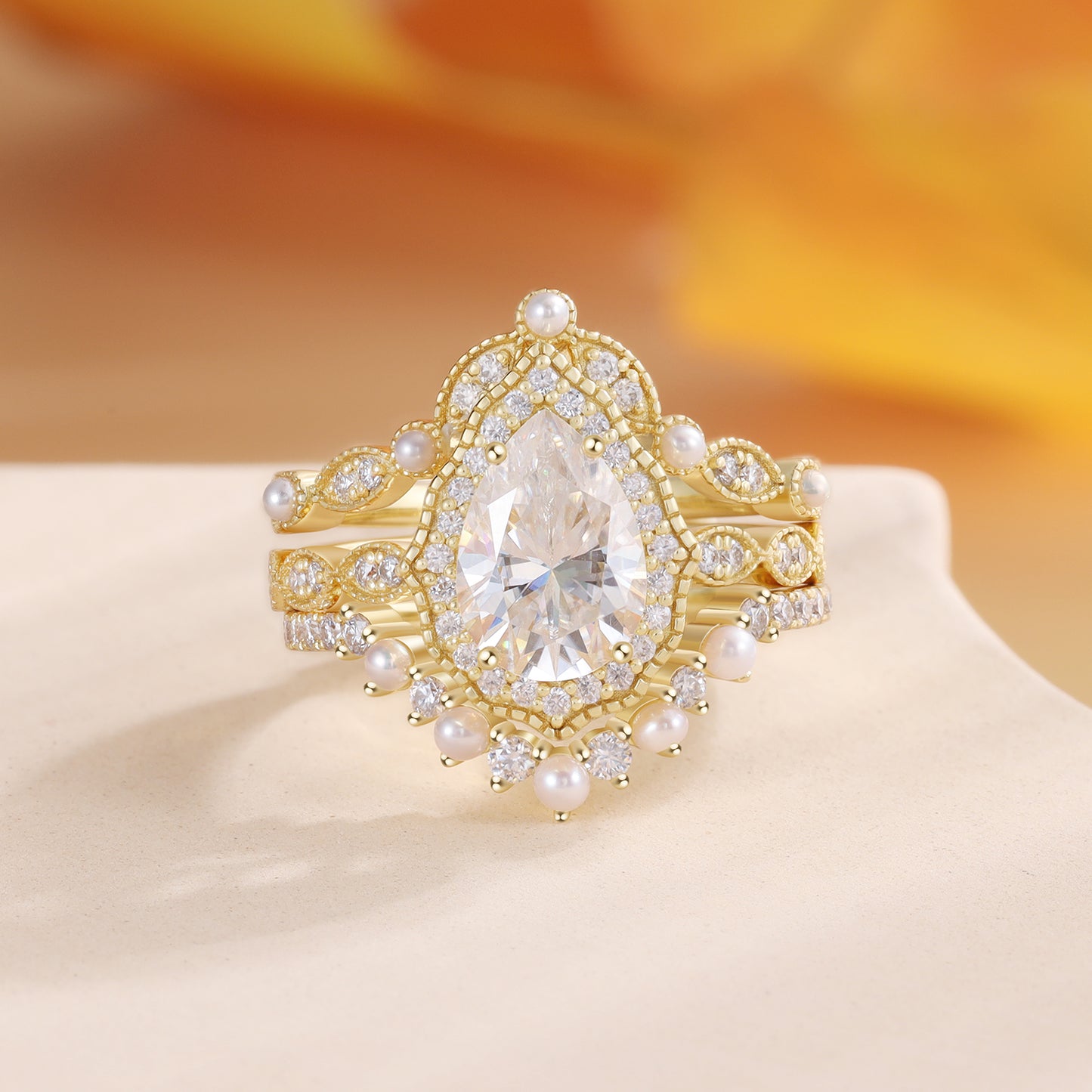 K Gold Natural Moissanite Ring