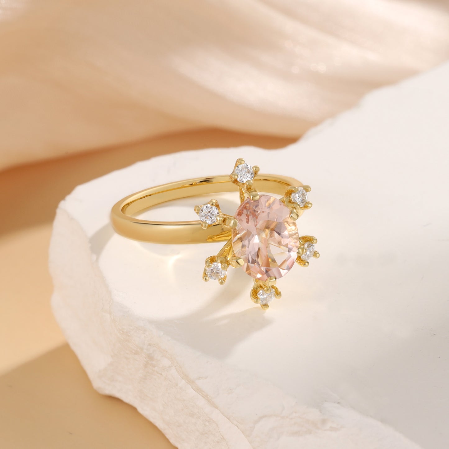 K Gold Natural Morganite Ring