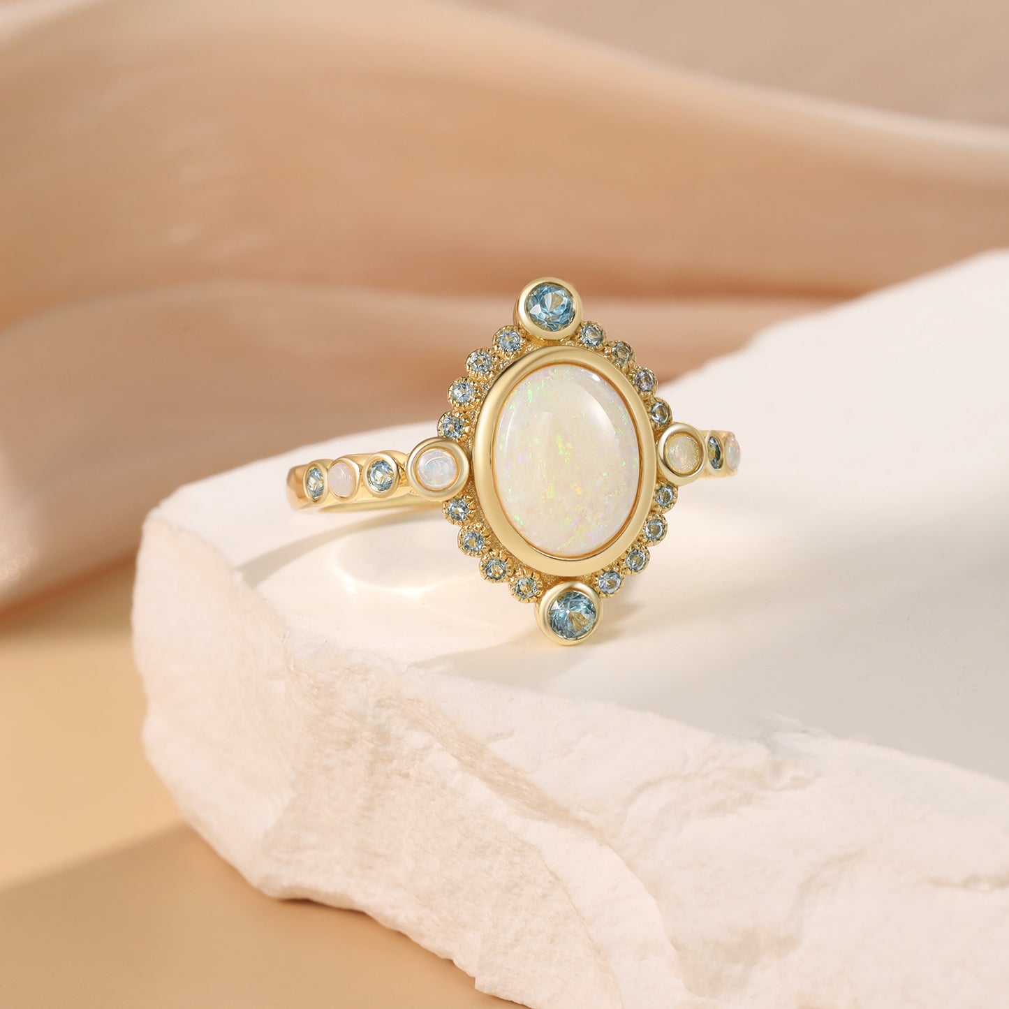 K Gold Natural Opal Ring