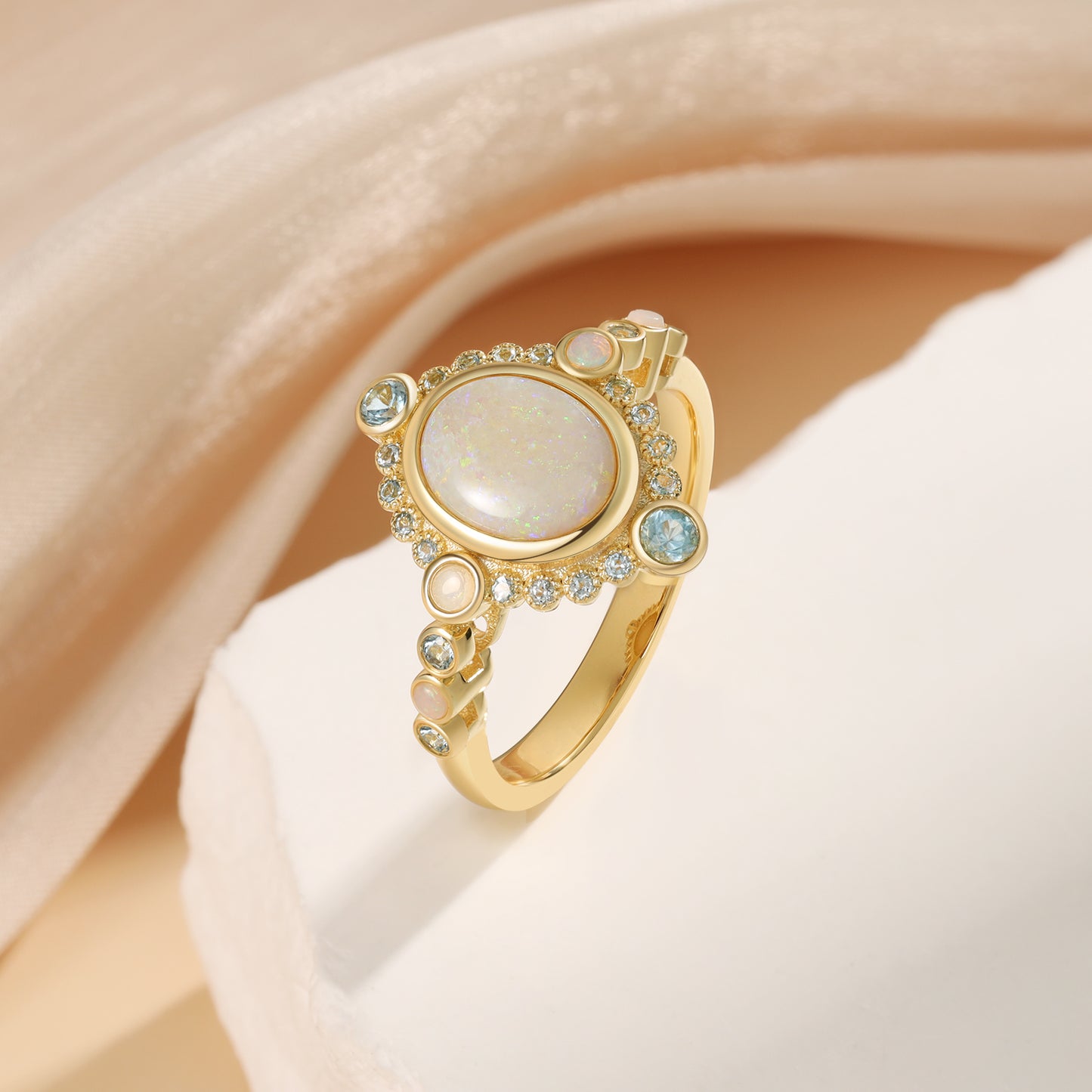 K Gold Natural Opal Ring