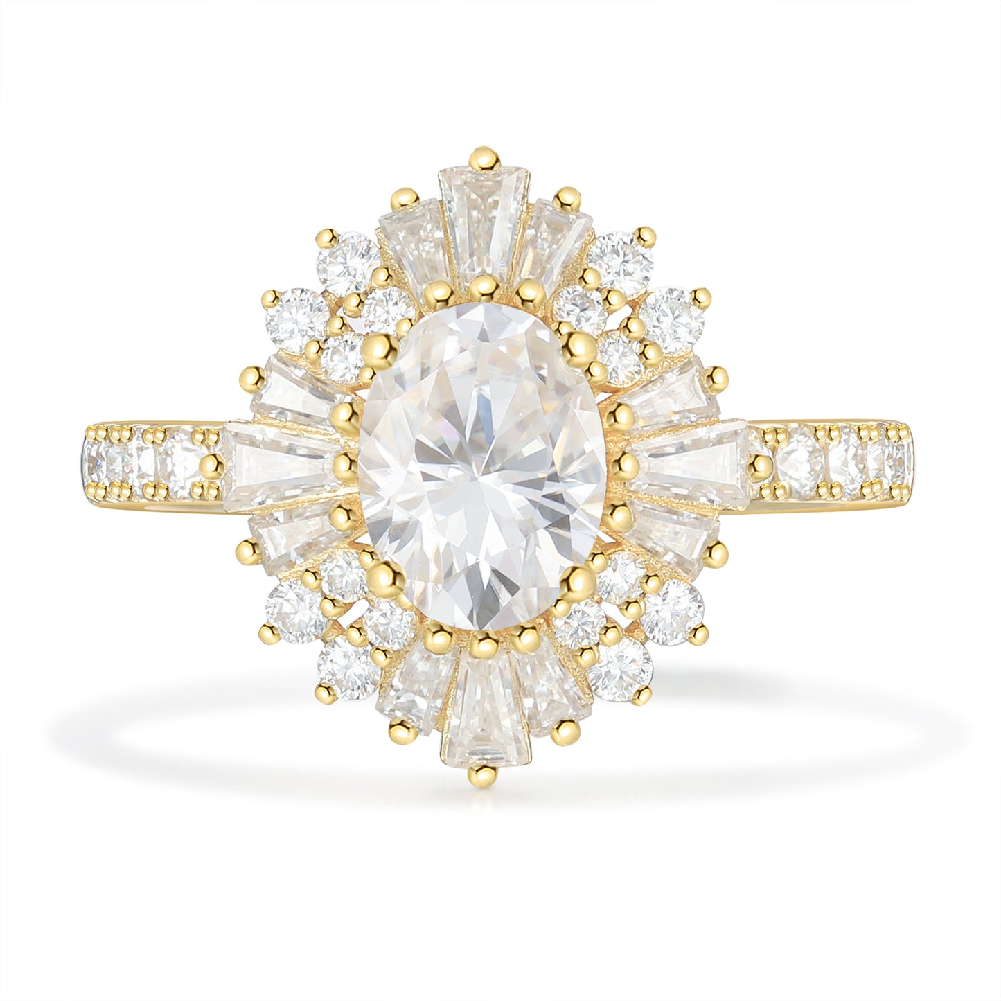 K Gold Natural Moissanite Ring