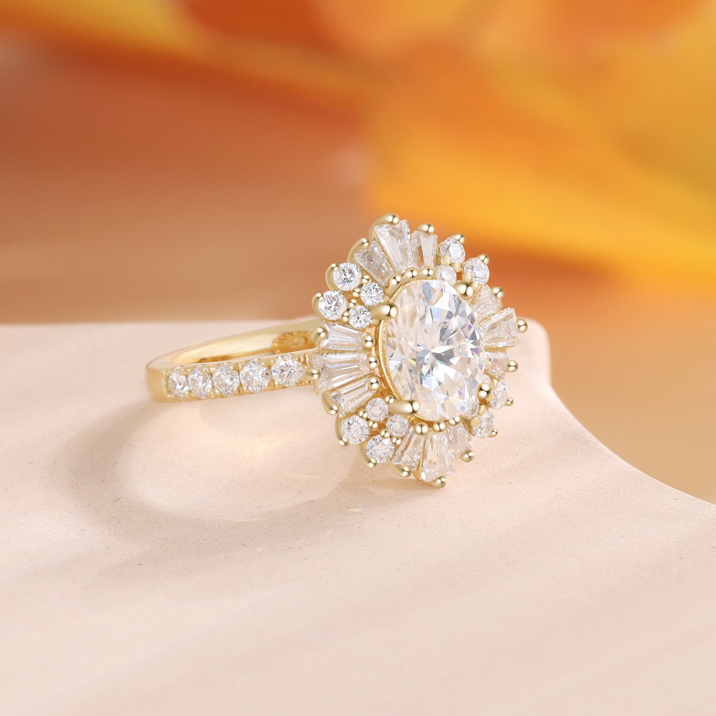 K Gold Natural Moissanite Ring