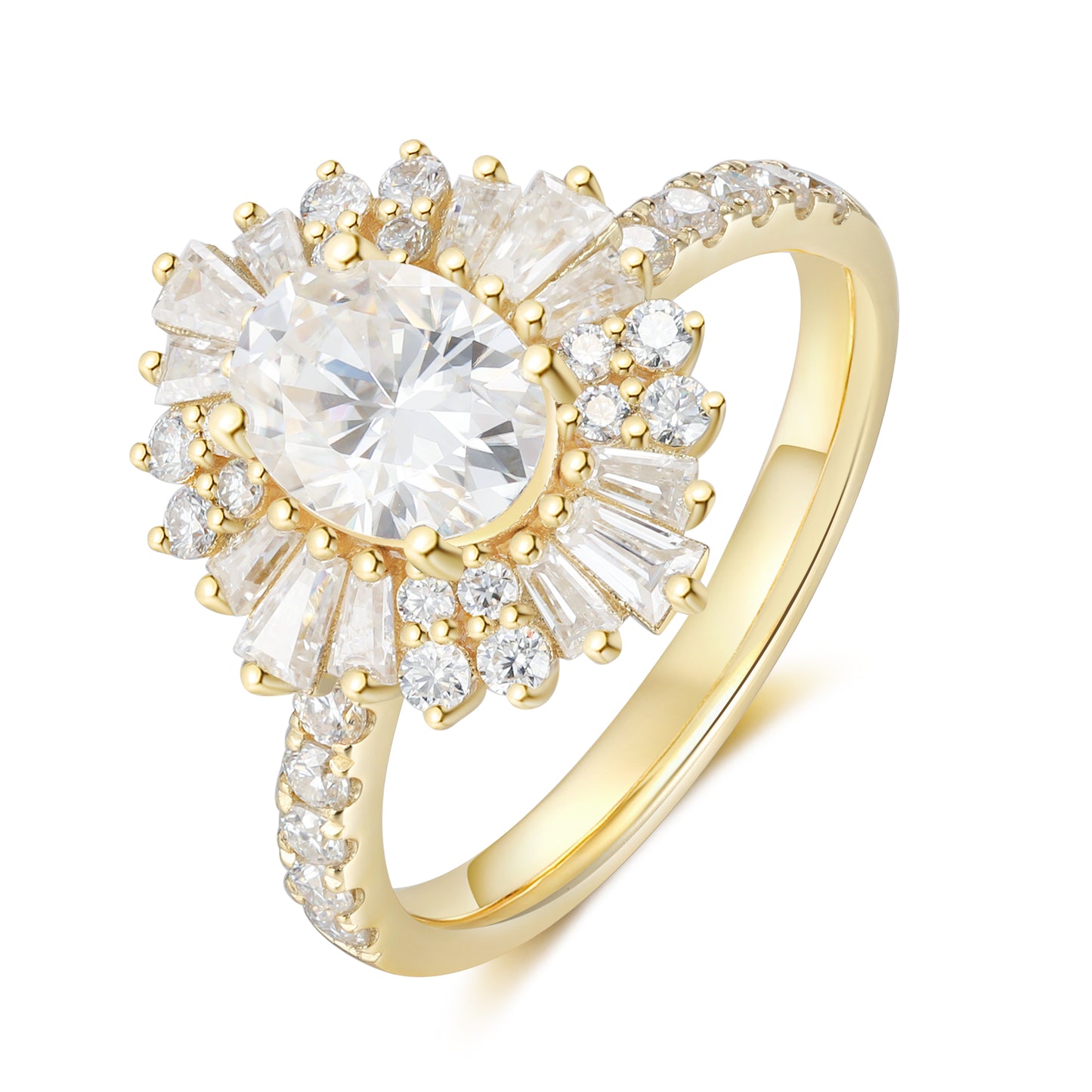 K Gold Natural Moissanite Ring