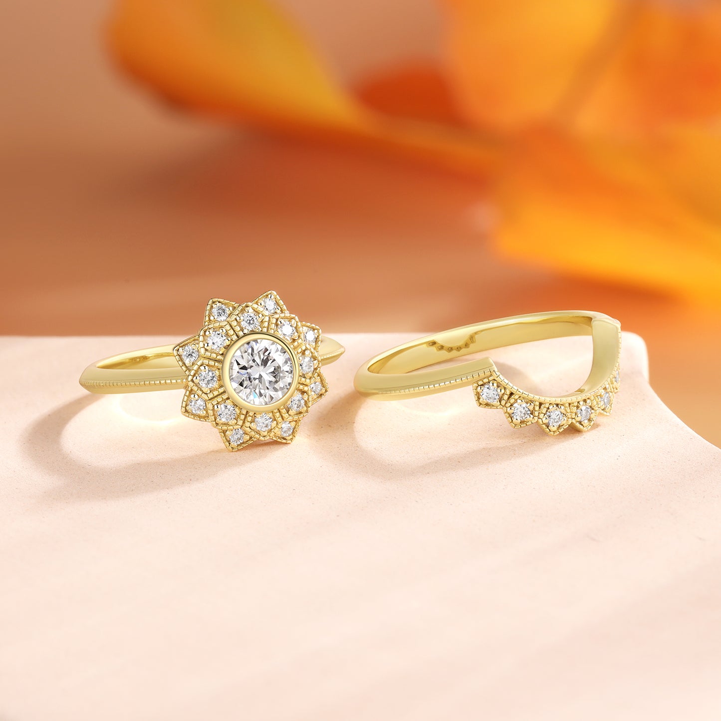 K Gold Natural Moissanite Ring