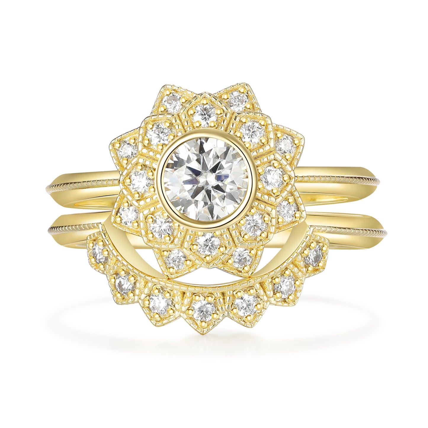 K Gold Natural Moissanite Ring