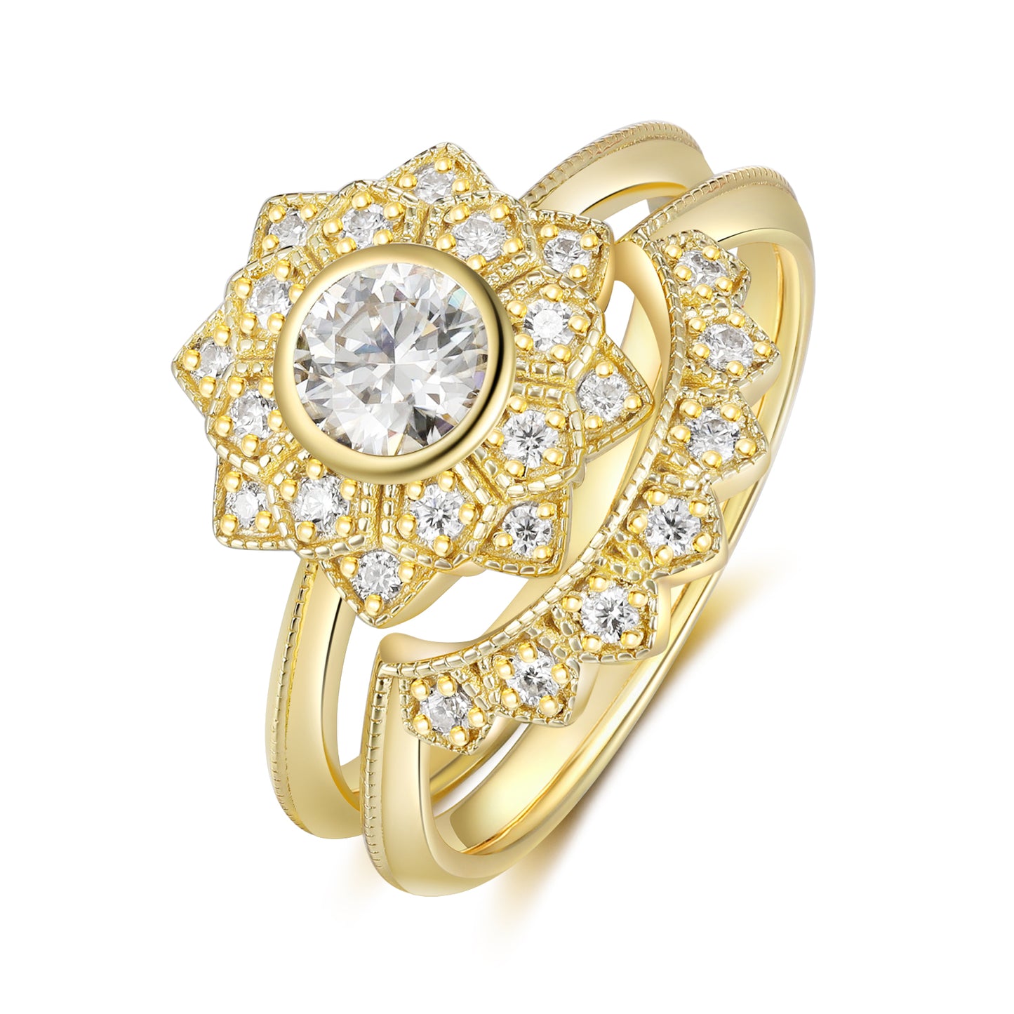 K Gold Natural Moissanite Ring