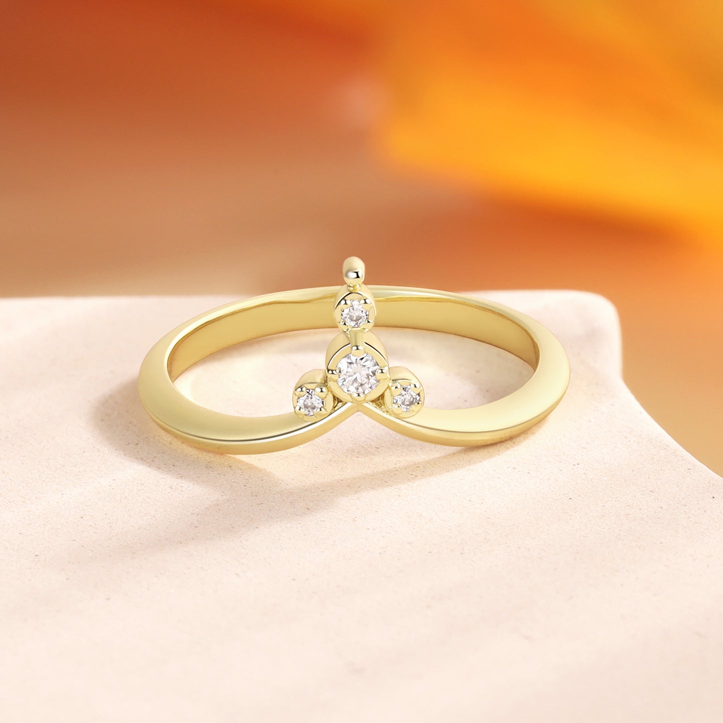 K Gold Natural Moissanite Ring