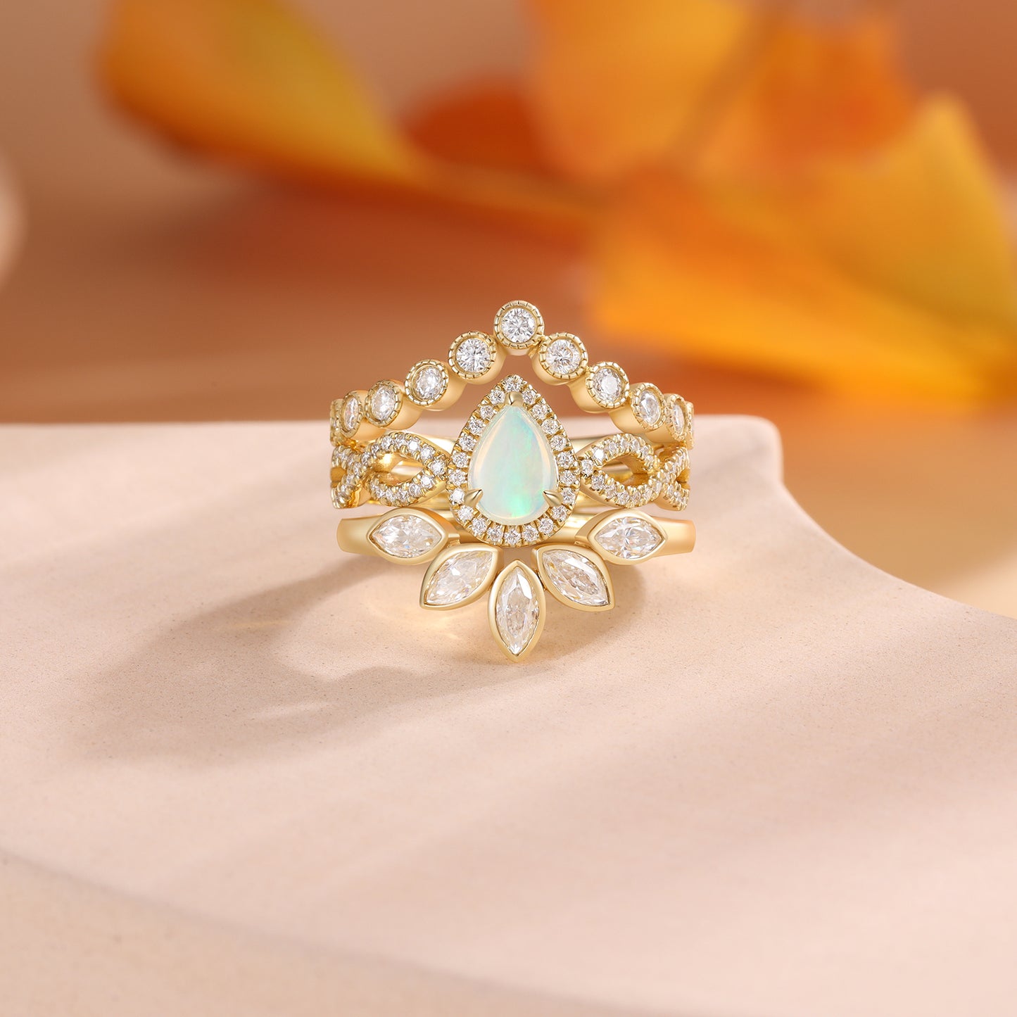 K Gold Natural Opal Ring