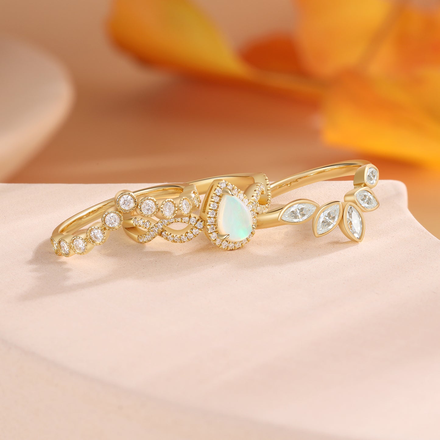 K Gold Natural Opal Ring