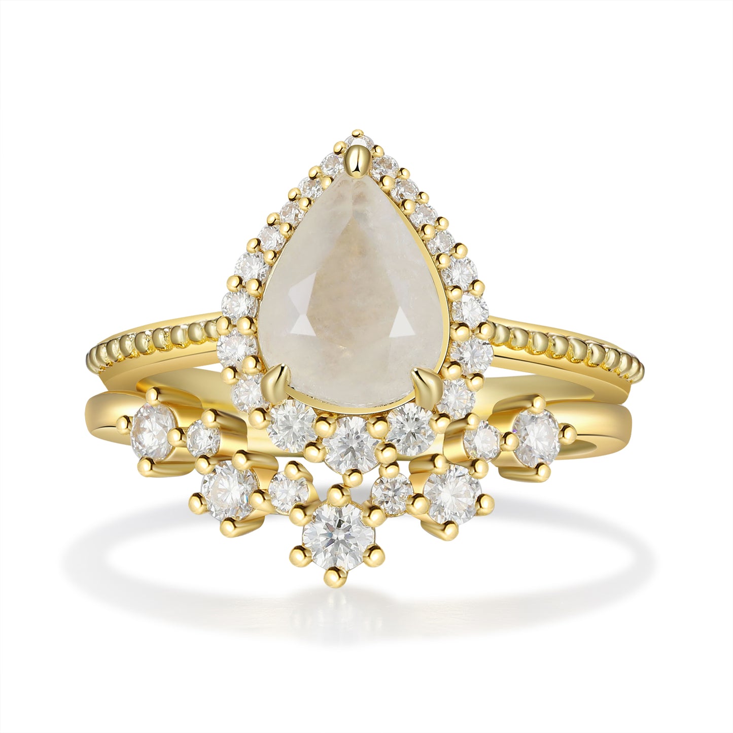 K Gold Natural Moonstone Ring