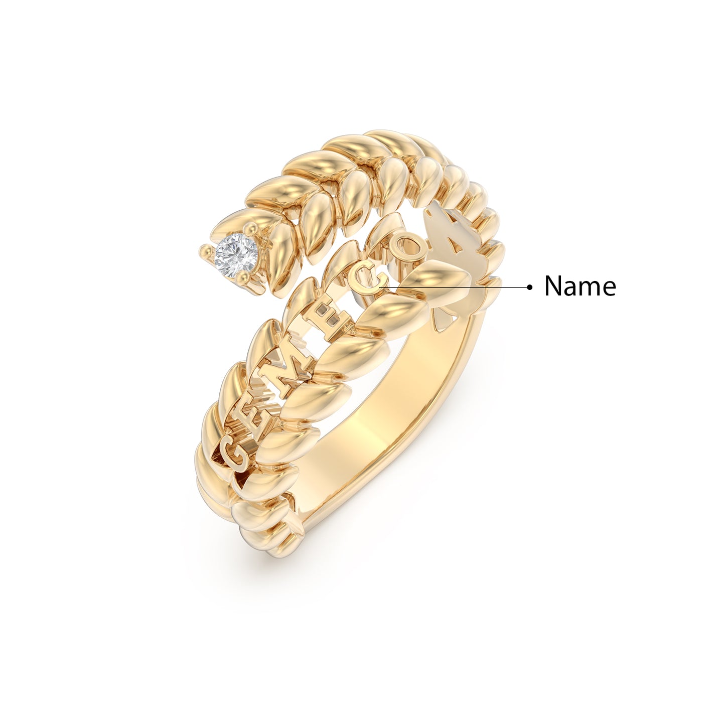 Moissnaite Leaf Ring