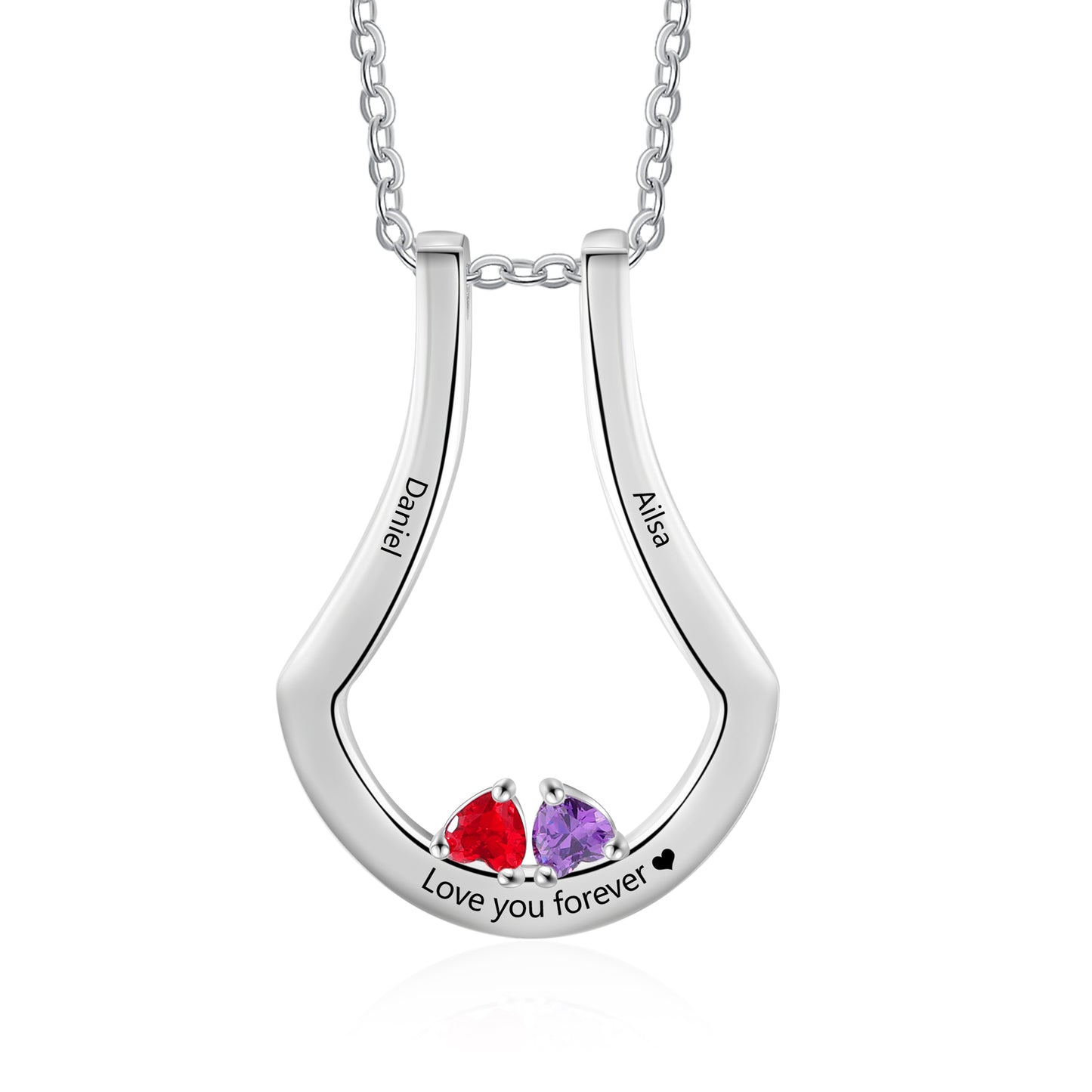 Birthstone Pendant Necklace with Ring