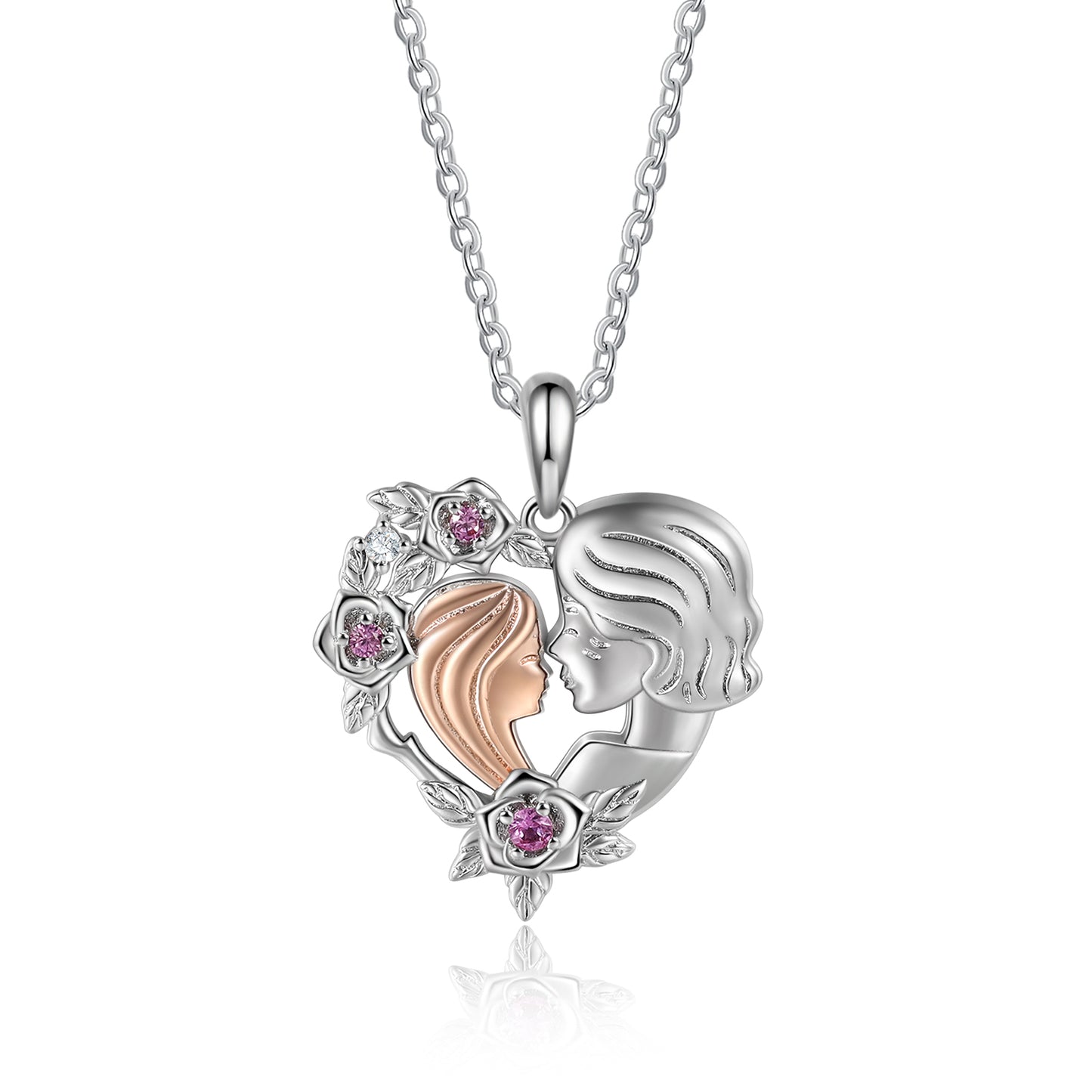 Mother and Daughter Heart Necklace