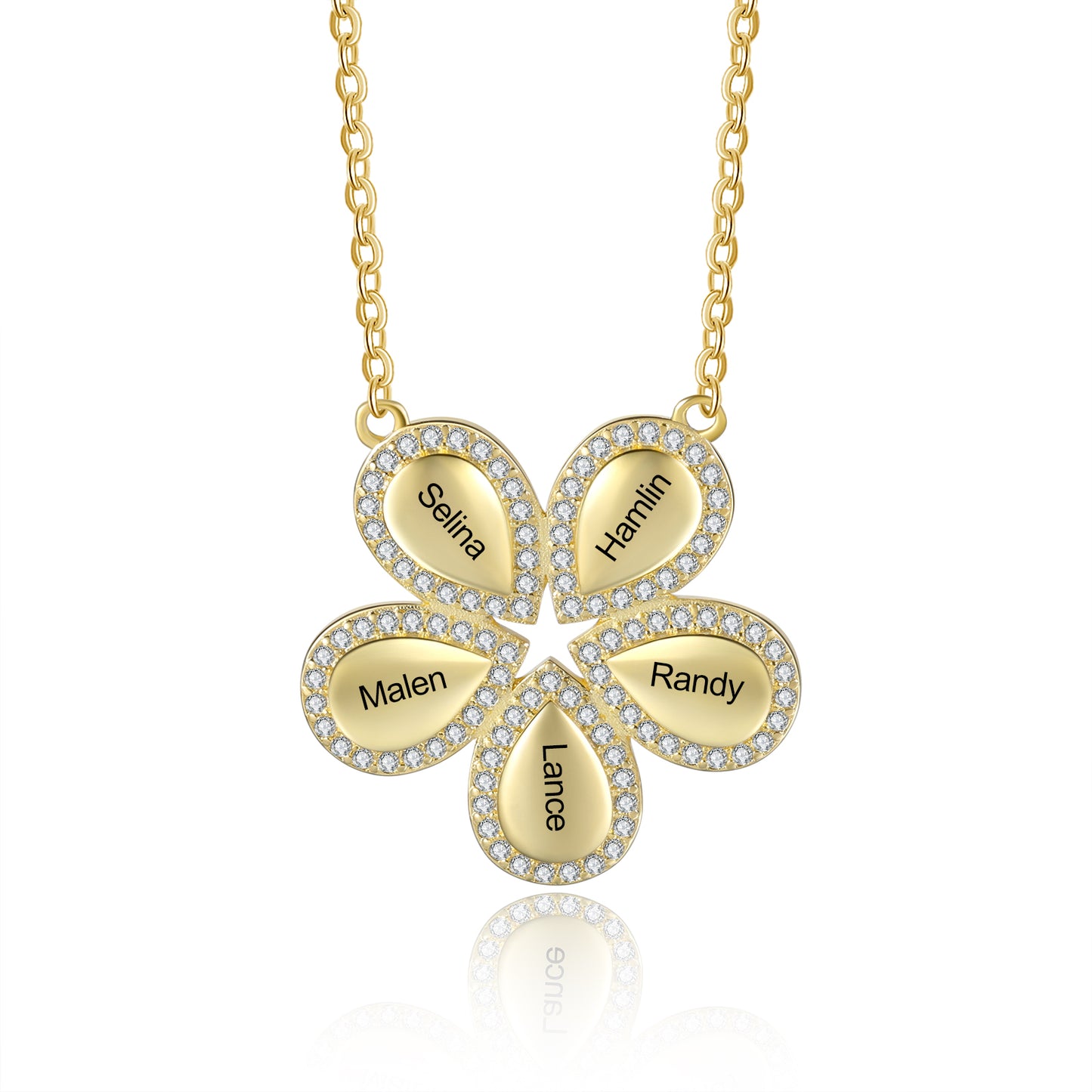 Custom Name Petal Necklace