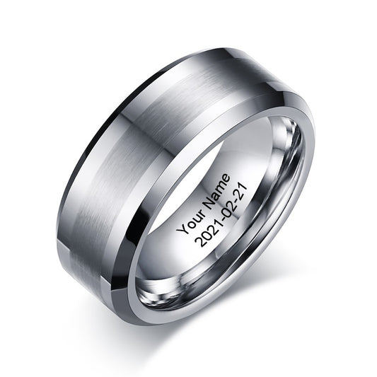 Custom Name Tungsten Steel Ring