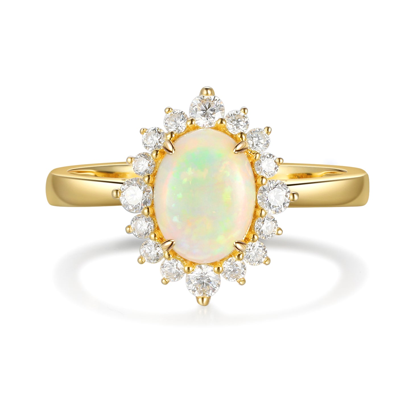 925 Sterling Silver Natural Opal Ring