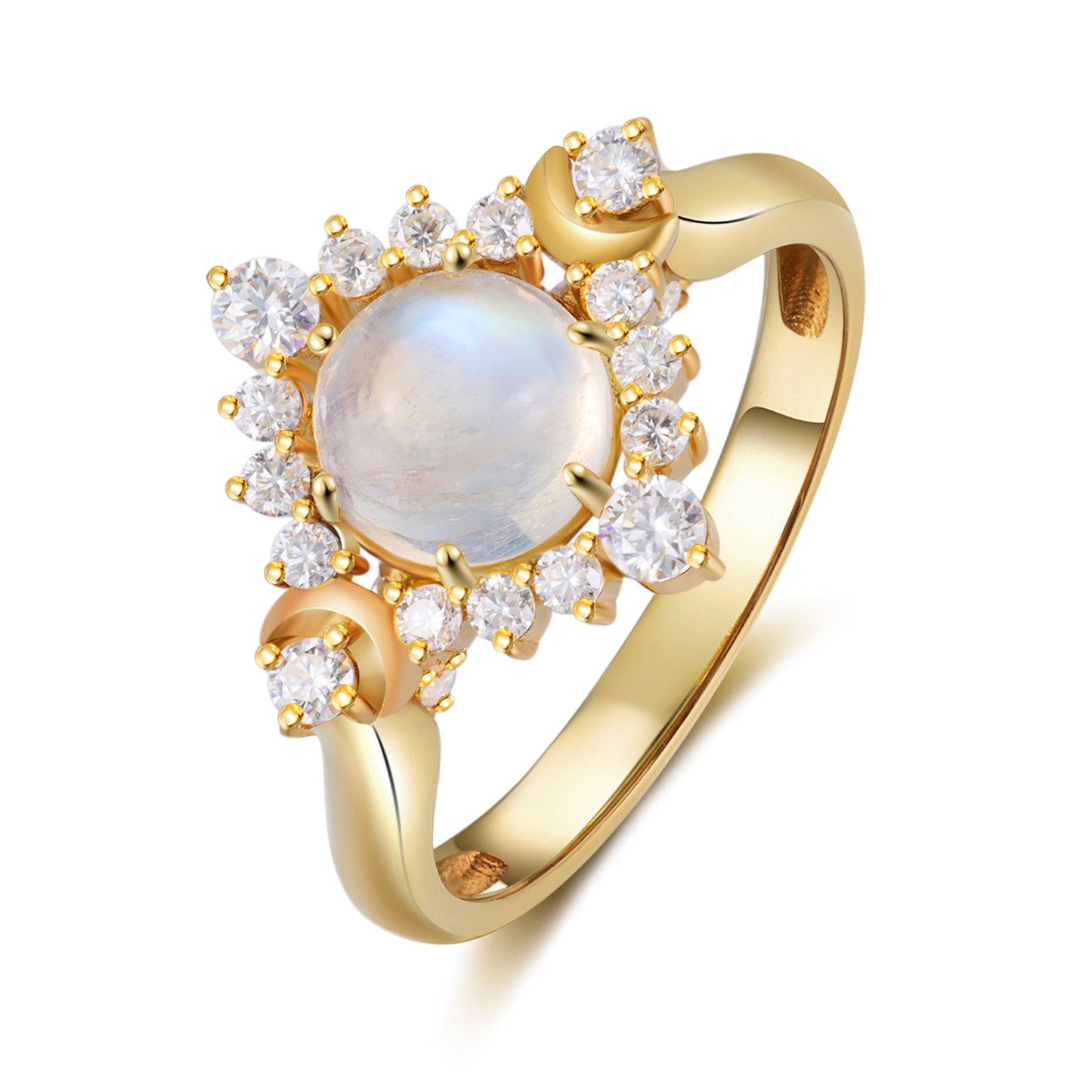 925 Sterling Silver Natural Moonstone Ring