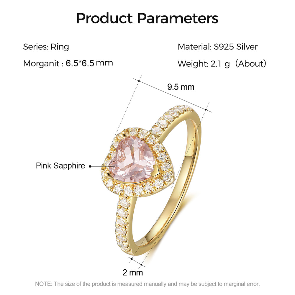 925 Sterling Silver Natural Pink Sapphire Ring