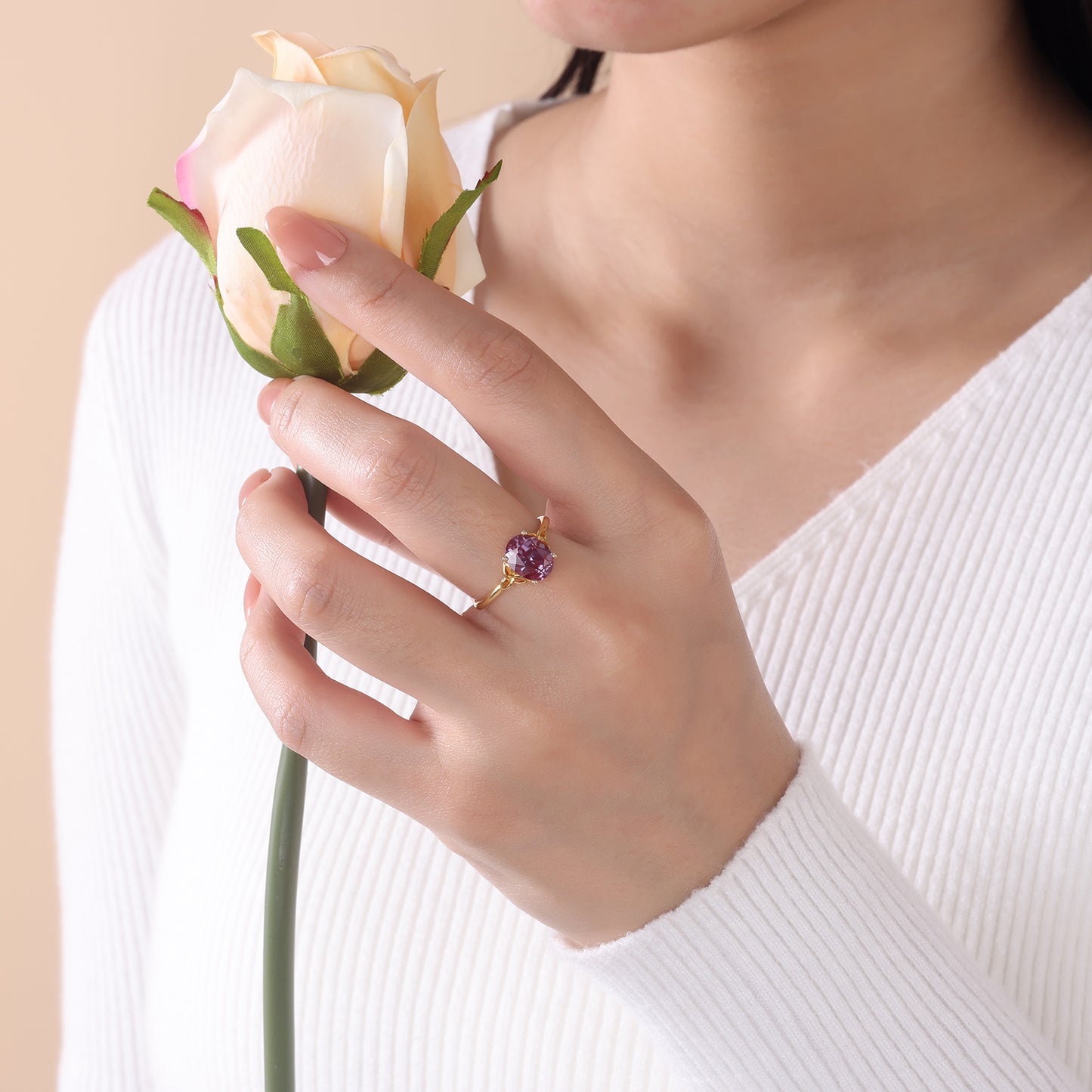 925 Sterling Silver Natural Alexandrite Ring