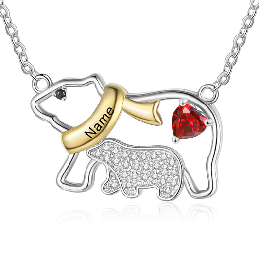Polar Bear Mother and Child Necklace