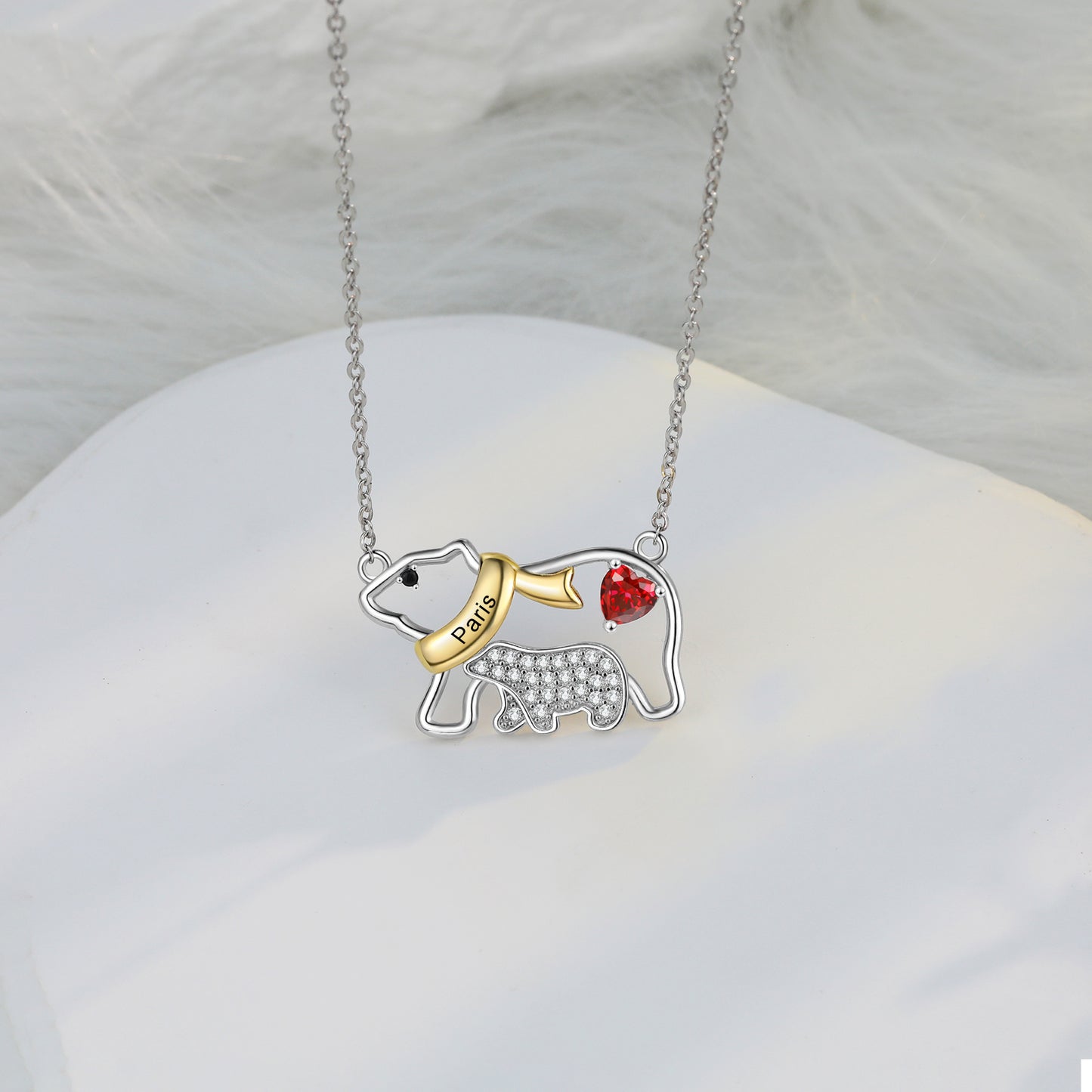 Polar Bear Mother and Child Necklace