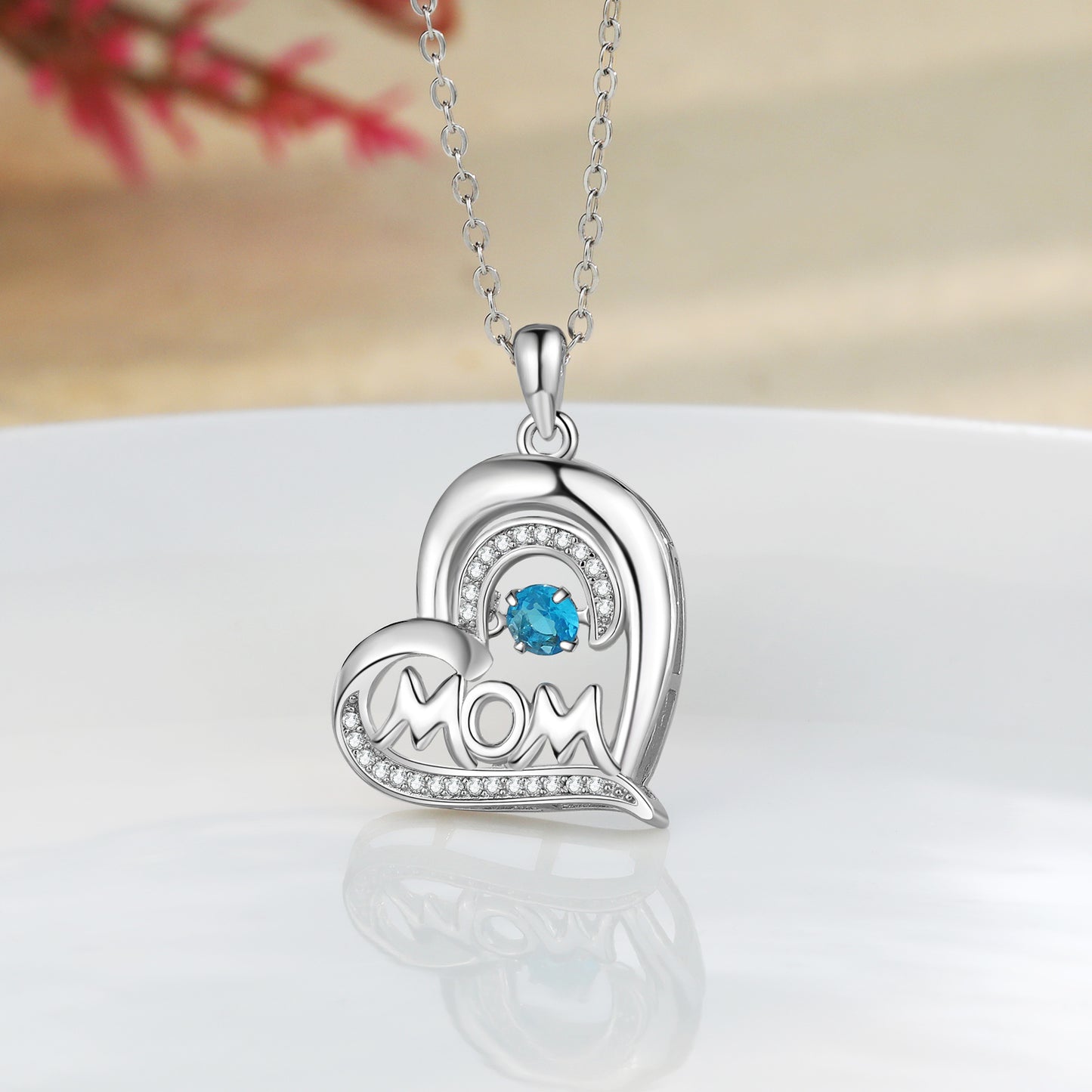 Custom Heart Necklace with MOM